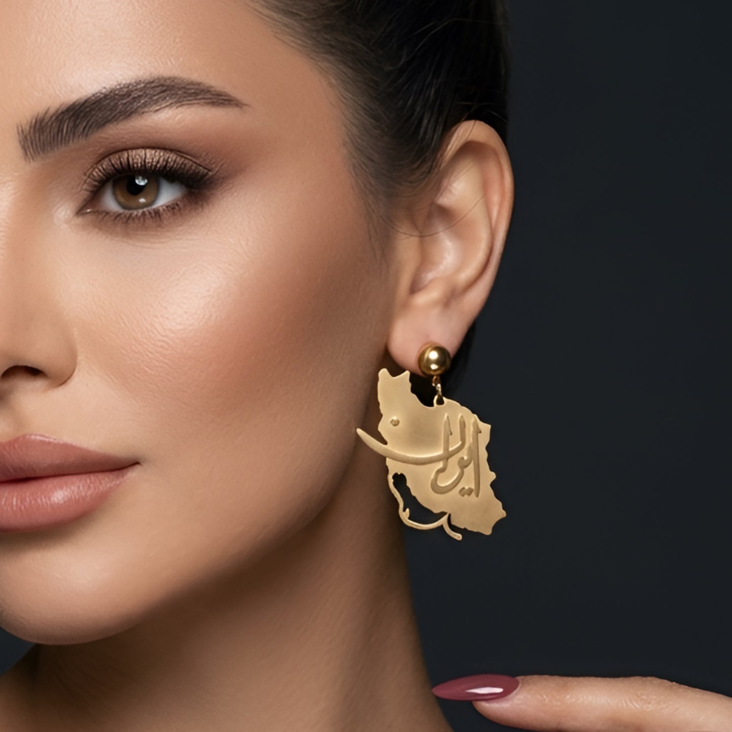 Matte Gold Iran Elegance Earrings