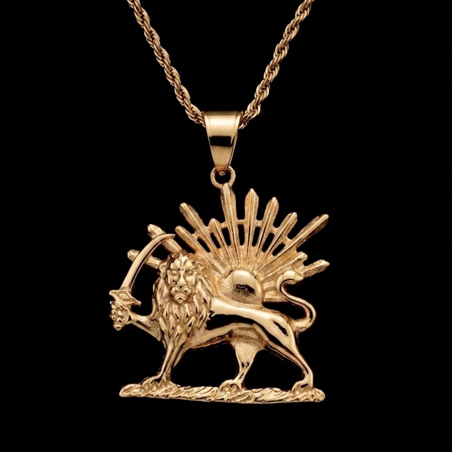 Lion & Sun Symbol Necklace