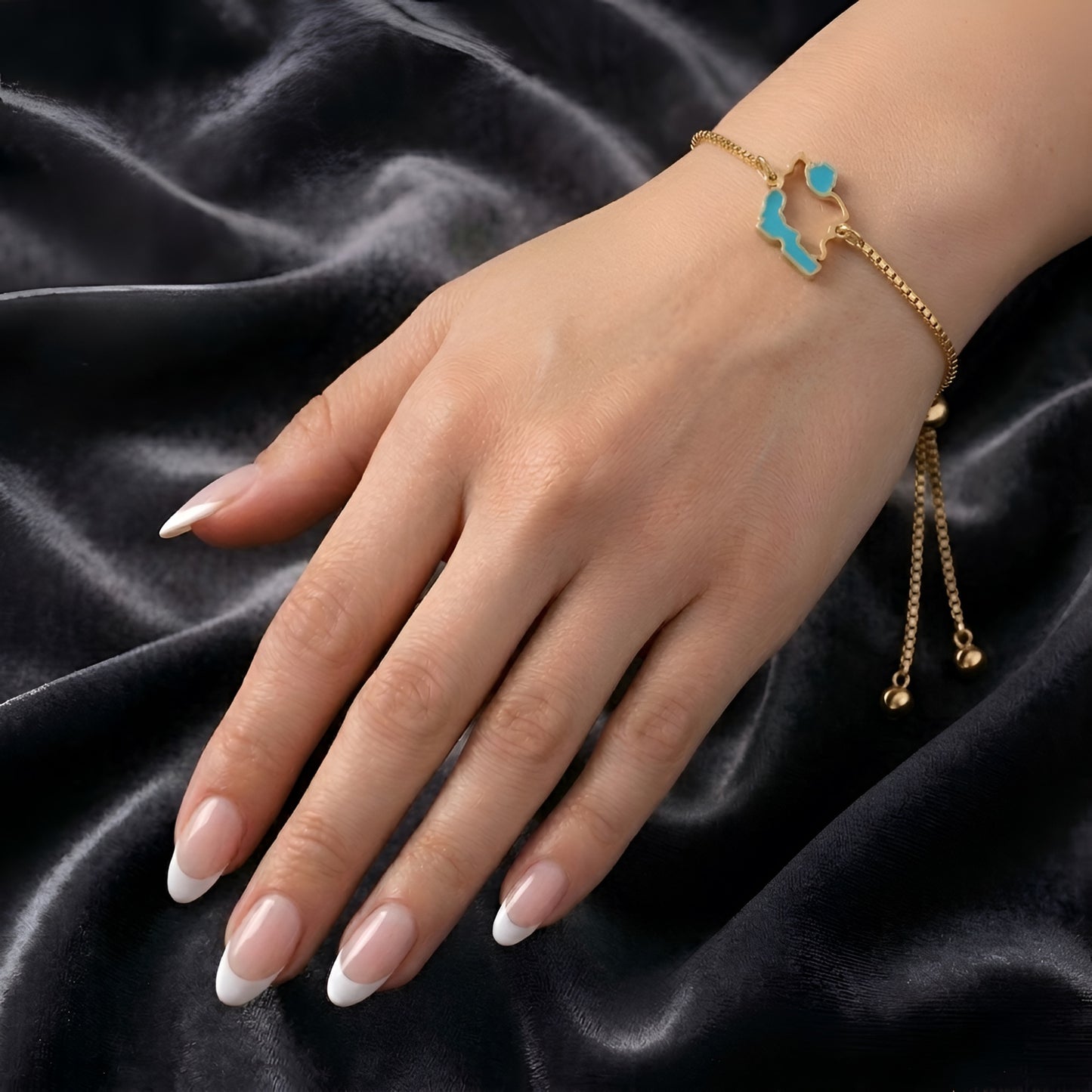 Iran Map Bracelet (Blue Gold Edition)