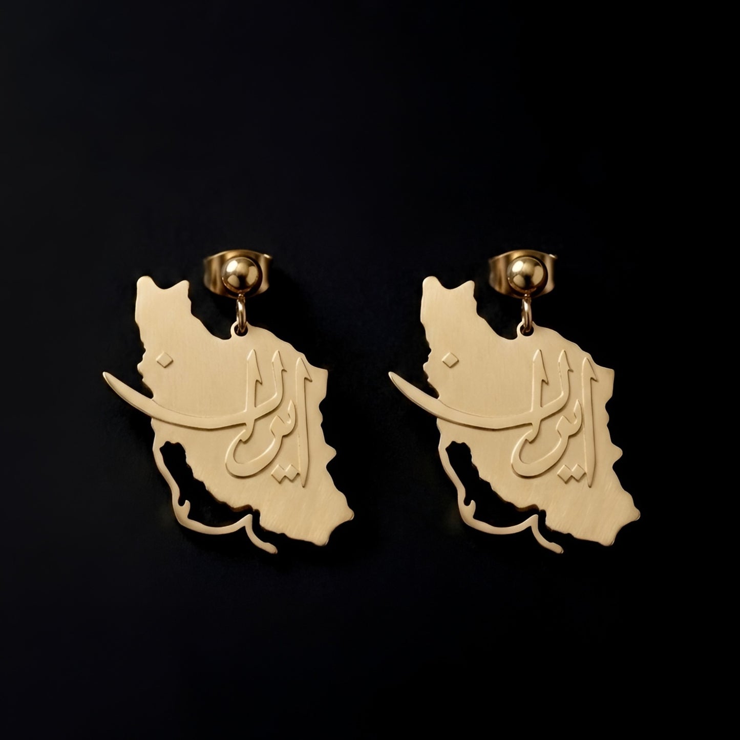 Matte Gold Iran Elegance Earrings